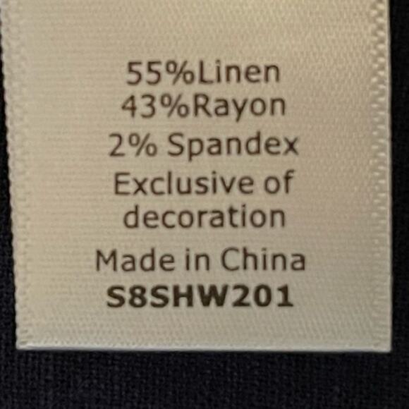 41 Hawthorn Navy Linen Blend Embroidered Jacket Blazer Size XS - Picture 8 of 10